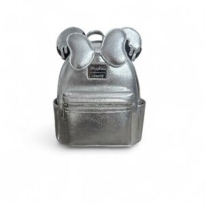 Loungefly Disney Parks 100th Anniversary Platinum Drip Mini Backpack NWT